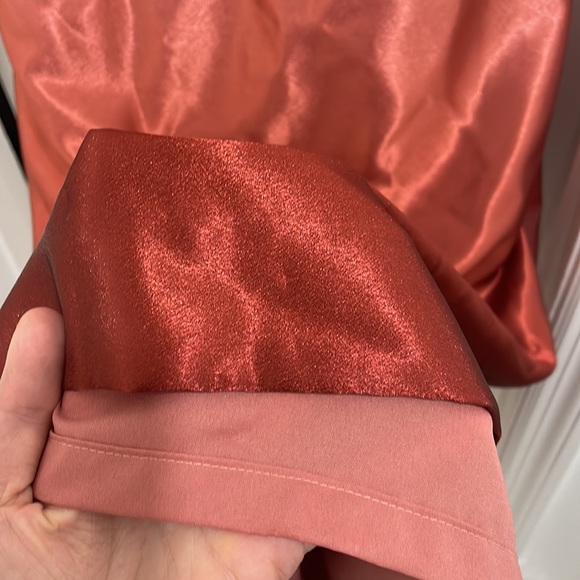 Glamorous one of a kind dress in shades of terracotta, pink, red size small - Picture 9 of 9
